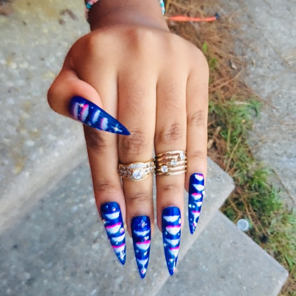 ☁️Cloudii Dreamz Press On Nails-XLong Med Stiletto - Picture 2 of 11